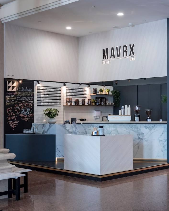 MAVRX Coffee Bar at Great World store front