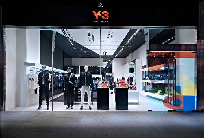 Y-3 at Mandarin Gallery store front